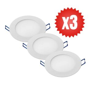 Pack 3 Panel Led Circular Embutido 18W Luz Fria 6000K - Imagen 3