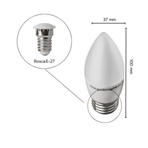 Ampolleta Led tipo Vela Bright Candle 5w Luz Cálida Color 3000k E-27 - Imagen 3