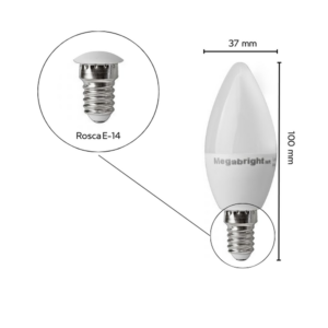 Ampolleta Led tipo Vela Bright Candle 5w Luz Cálida Color 3000k E-14 - Imagen 3
